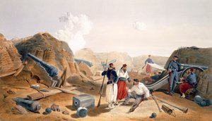 Mamelon Vertin sisustus, lautanen "The Seat of War in the East", pubi. Paul und Dominic Colnaghi und Co., 1856